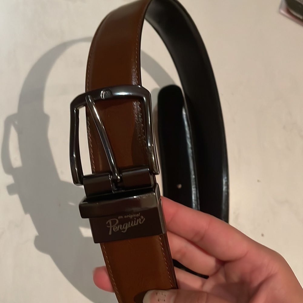 Original penguin men’s brown belt